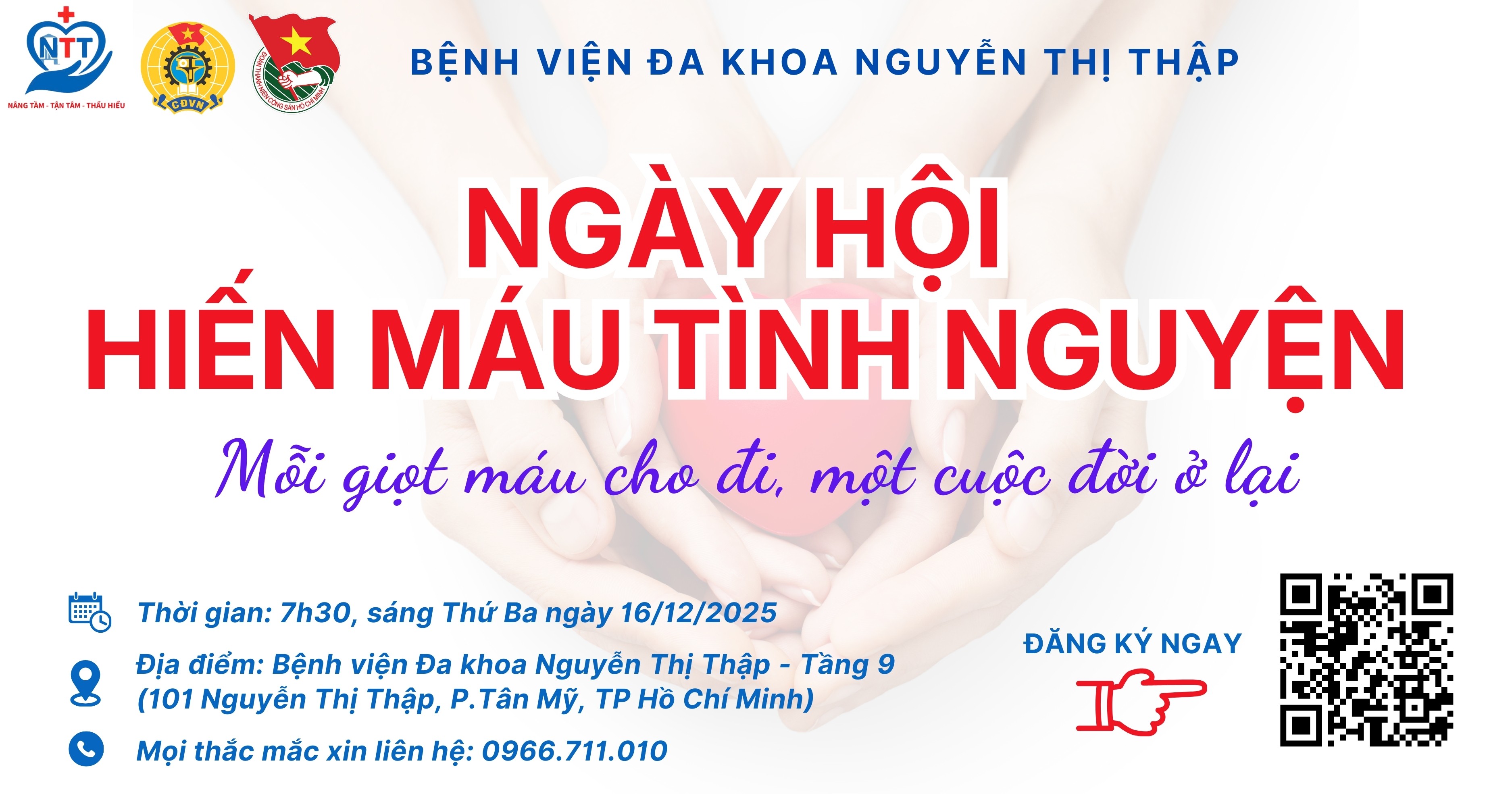  KÊU GỌI ĐĂNG KÝ HIẾN MÁU TÌNH NGUYỆN – HÀNH ĐỘNG NHỎ, Ý NGHĨA LỚN! HÃY ĐĂNG KÝ NGAY!