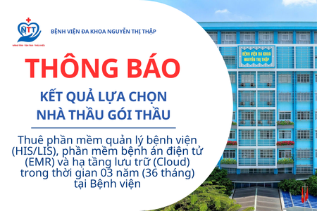 TB KQLCNT Thuê phần mềm quản lý bệnh viện (HIS/LIS), phần mềm bệnh án điện tử (EMR) và hạ tầng lưu trữ (Cloud) trong thời gian 03 năm (36 tháng) tại Bệnh viện