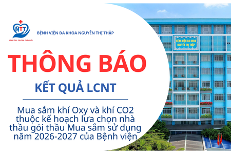 Thông báo KQ LCNT Mua sắm khí Oxy và khí CO2  thuộc kế hoạch lựa chọn nhà thầu gói thầu Mua sắm sử dụng năm 2026-2027 của Bệnh viện
