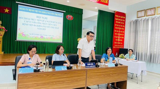 HỘI NGHỊ ĐỐI THOẠI GIỮA NGƯỜI ĐỨNG ĐẦU CẤP ỦY VỚI CÁN BỘ, ĐẢNG VIÊN VÀ NGƯỜI LAO ĐỘNG BỆNH VIỆN NĂM 2025 