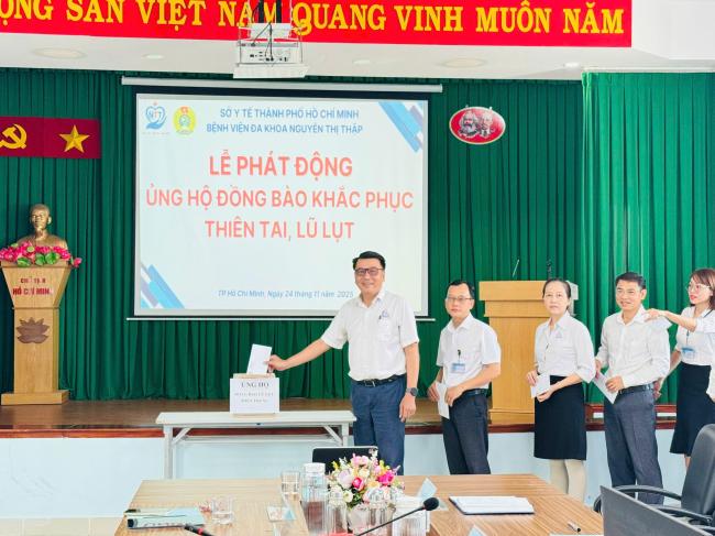 BỆNH VIỆN ĐA KHOA NGUYỄN THỊ THẬP PHÁT ĐỘNG ỦNG HỘ ĐỒNG BÀO BỊ ẢNH HƯỞNG DO THIÊN TAI, LŨ LỤT