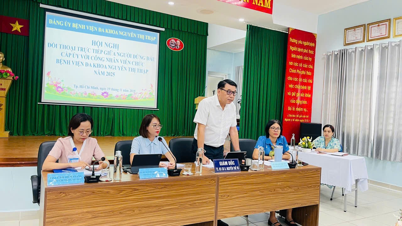 HỘI NGHỊ ĐỐI THOẠI GIỮA NGƯỜI ĐỨNG ĐẦU CẤP ỦY VỚI CÁN BỘ, ĐẢNG VIÊN VÀ NGƯỜI LAO ĐỘNG BỆNH VIỆN NĂM 2025 