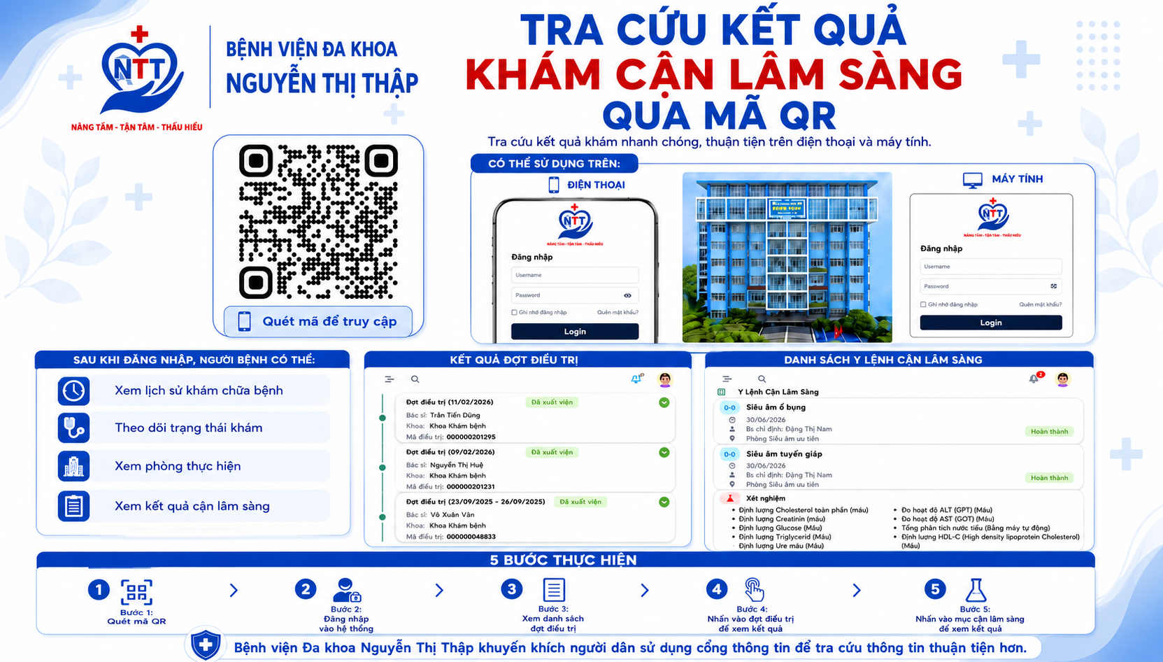 TRA CỨU KẾT QUẢ CẬN LÂM SÀNG NHANH CHÓNG BẰNG MÃ QR