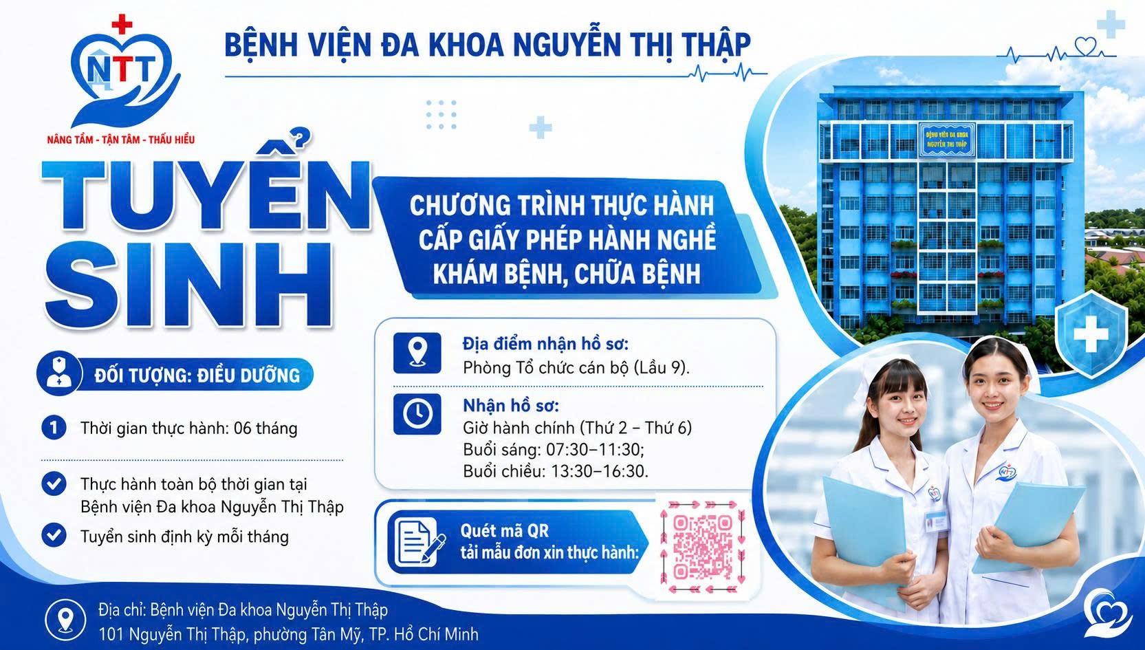 TUYỂN SINH CHƯƠNG TRÌNH THỰC HÀNH CẤP GIẤY PHÉP HÀNH NGHỀ DÀNH CHO ĐIỀU DƯỠNG