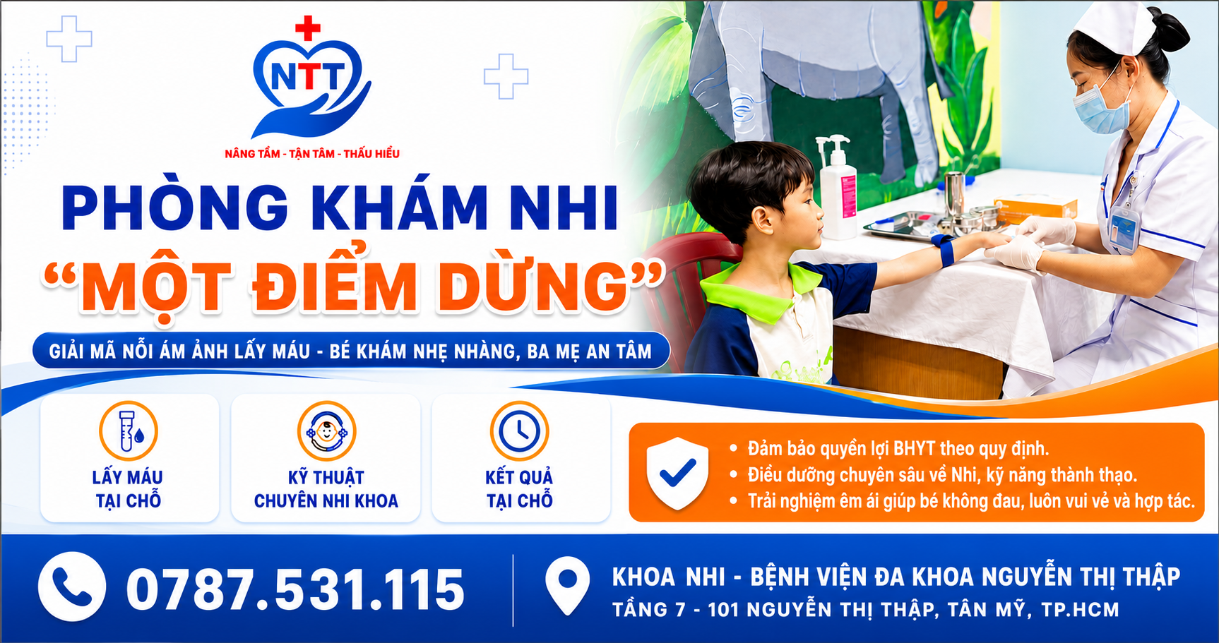 PHÒNG KHÁM NHI “MỘT ĐIỂM DỪNG”: GIẢM NỖI LO KHI LẤY MÁU XÉT NGHIỆM CHO TRẺ